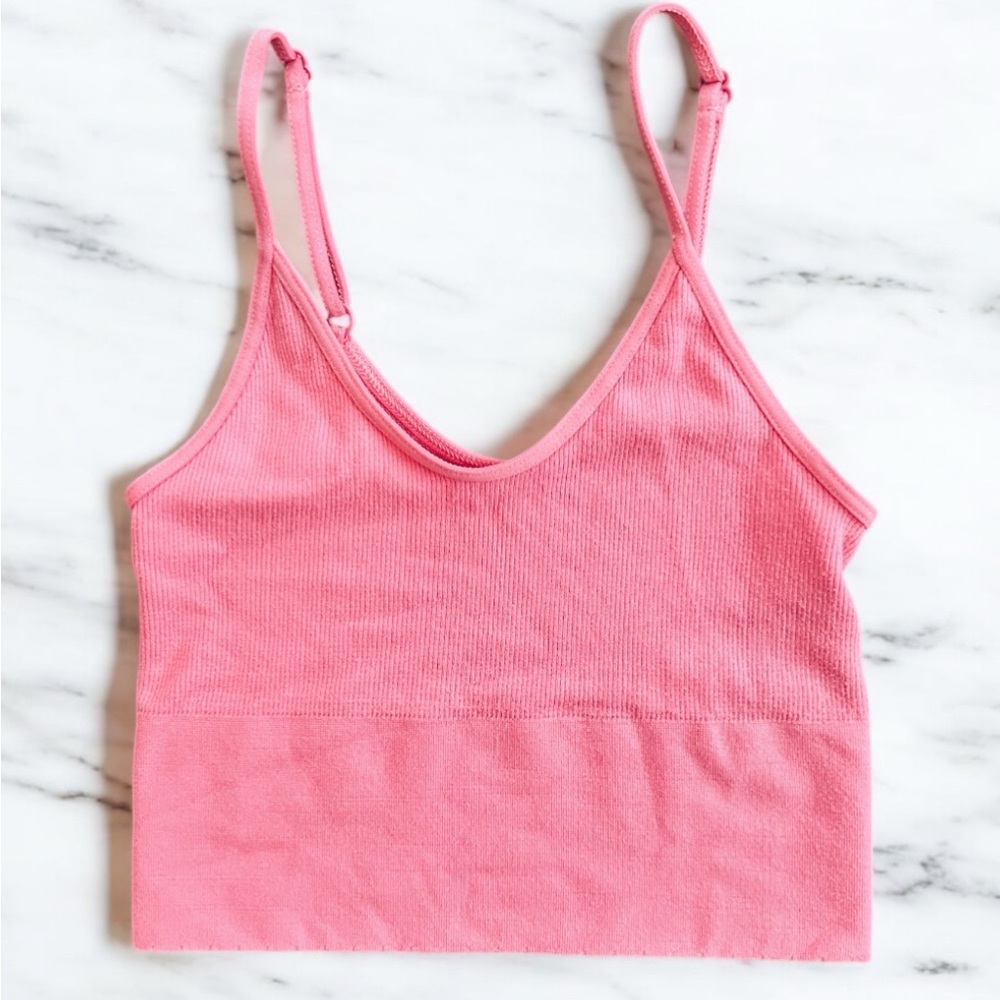 Anthropologie Pink Cropped Sleeveless Tank Top